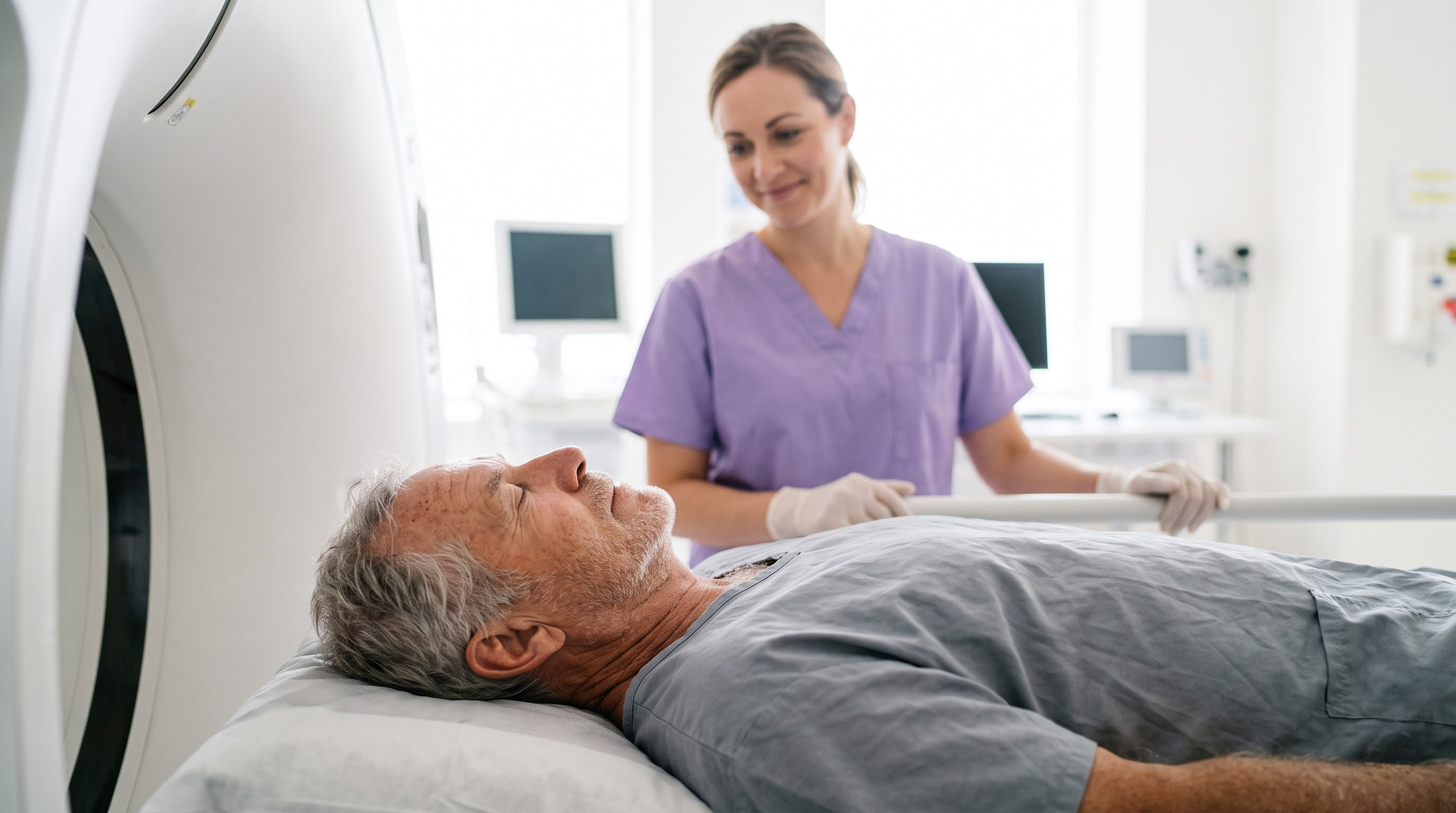 Patient undergoing CT scan